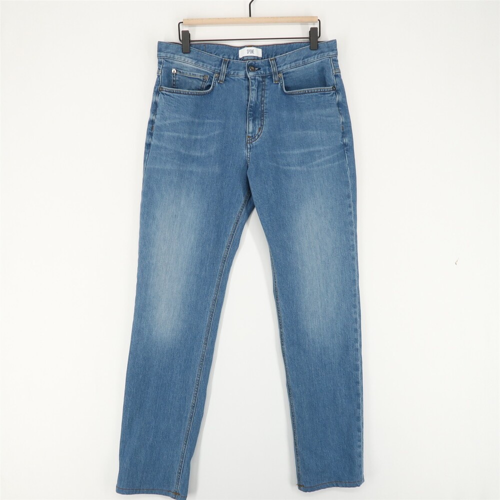 Spoke Jeans Mens 33 Blue Italian Denim 12oz Stretch 5 Pocket Straight Leg
